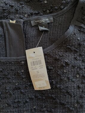 Ann Taylor Black Sequin Embellished Sleeveless Top